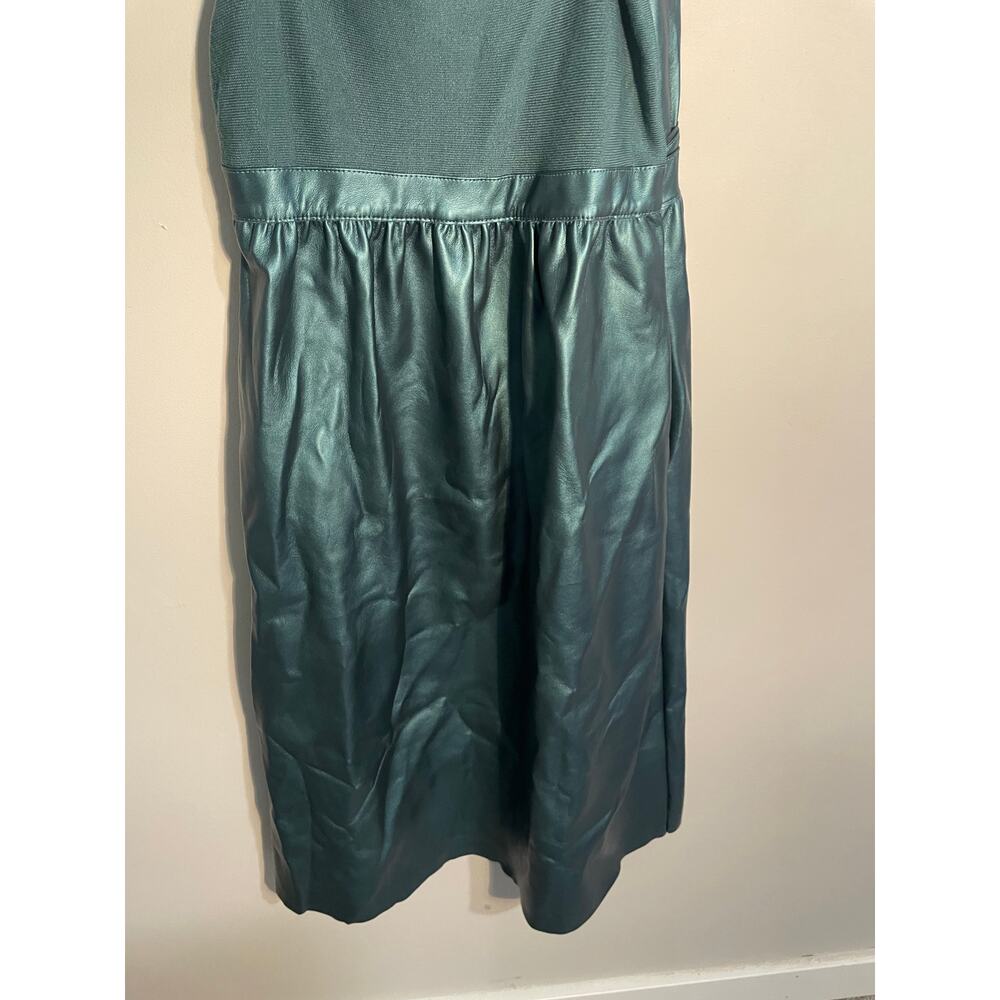 Zara Knit Green Faux Leather Midi Dress Size Small‎ - Picture 9 of 12